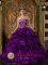 Winner South Dakota/SD Pretty Eggplant Purple Appliques and Ruffles Decorate Bodice Quinceanera Dress For Strapless Organza Ball Gown