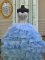 Blue Quinceanera Dresses Military Ball and Sweet 16 and Quinceanera with Beading and Ruffles Sweetheart Sleeveless Lace Up