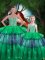 Glorious Organza Sleeveless Floor Length Quinceanera Dress and Beading and Ruffled Layers