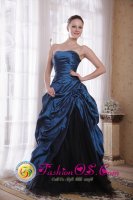 Navarre FL Beautiful A-Line / Princess Strapless Sweep / Brush Train Taffeta and Tulle Hand Made Flowers Quinceanera Dama Dress with Pick-ups