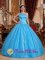Danville California Asymmetrical One Shoulder Beaded Decorate New Style Teal Quinceanera Dress For Tulle and Taffeta Ball Gown