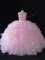 Floor Length Baby Pink Quinceanera Gowns Scoop Sleeveless Zipper