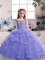 Ball Gowns Little Girl Pageant Dress Lavender Scoop Tulle Sleeveless Floor Length Lace Up
