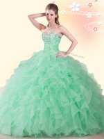 Sweetheart Sleeveless Lace Up Quinceanera Gowns Apple Green Organza(SKU YSQD029-4BIZ)
