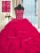 Fancy Organza Sleeveless 15 Quinceanera Dress Brush Train and Beading and Ruffles