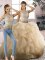 Champagne Two Pieces Tulle Scoop Sleeveless Beading and Ruffles Floor Length Zipper 15th Birthday Dress