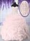 Pink Sleeveless Beading and Ruffles Floor Length 15th Birthday Dress