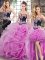 Stunning Sweetheart Sleeveless Sweep Train Lace Up Ball Gown Prom Dress Lilac Tulle