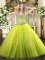 Yellow Green Sweetheart Neckline Beading Quinceanera Gown Sleeveless Lace Up