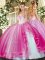 Ball Gowns 15th Birthday Dress Fuchsia Sweetheart Tulle Sleeveless Floor Length Lace Up