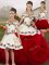 Ball Gowns 15th Birthday Dress White And Red Off The Shoulder Tulle Sleeveless Floor Length Lace Up