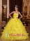 Clifton TX Yellow Ruffles Layered Ruches Bodice Amazing Quinceanera Dress In New York