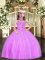 Tulle Sleeveless Floor Length Little Girl Pageant Gowns and Appliques