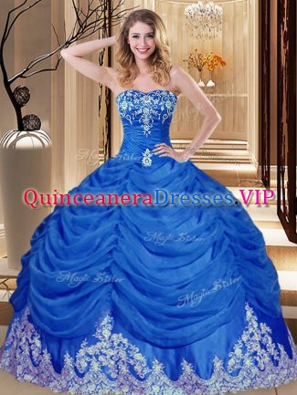 Sleeveless Appliques and Pick Ups Lace Up Party Dresses