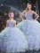 Floor Length Lavender 15th Birthday Dress Sweetheart Sleeveless Lace Up