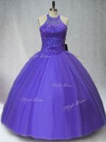 Dramatic Sleeveless Lace Up Floor Length Beading Quinceanera Dresses