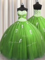 Green Sweetheart Lace Up Beading and Appliques Quinceanera Dresses Sleeveless(SKU PSSW0423-1BIZ)