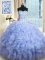 Custom Fit Lavender Ball Gowns Beading and Ruffles Sweet 16 Dresses Lace Up Organza Sleeveless Floor Length