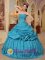 Ourense Spain Wonderful Teal Quinceanera Dress With Pick-ups Sweetheart Neckline Taffeta Ball Gown