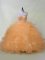 Wonderful Ball Gowns Sleeveless Orange Sweet 16 Quinceanera Dress Lace Up