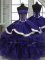 Fashionable Sleeveless Floor Length Ruffles Lace Up Ball Gown Prom Dress with Purple