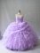 Lavender Quinceanera Dress Scoop Sleeveless Brush Train Lace Up