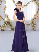 Lovely Purple Sleeveless Hand Made Flower Floor Length Dama Dress(SKU BMT0429-6BIZ)