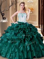Organza Sleeveless Floor Length Quinceanera Dresses and Ruffles and Ruffled Layers(SKU YYPJ0110-2BIZ)