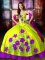Elegant Ball Gowns Sweet 16 Dresses Yellow Green Strapless Taffeta Sleeveless Floor Length Lace Up