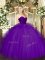 Flare Ruffles Sweet 16 Quinceanera Dress Purple Zipper Sleeveless Floor Length