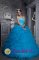 Mineola TX Sweetheart Beaded Decorate Ruffles Customize Baby Blue Christmas Party Dress For Sweet 16