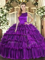 Custom Made Sleeveless Ruffled Layers Lace Up Sweet 16 Dresses