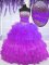 Sleeveless Beading and Ruffled Layers and Pick Ups Lace Up Quinceanera Dress