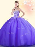 Deluxe Sleeveless Lace Up Floor Length Beading Sweet 16 Dresses