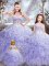 Custom Made Lavender Sweetheart Neckline Beading and Ruffles Quinceanera Dress Sleeveless Lace Up