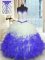 Organza Sweetheart Sleeveless Lace Up Beading and Ruffles Quinceanera Dress in Blue And White