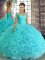 Beauteous Off The Shoulder Sleeveless Fabric With Rolling Flowers Quinceanera Dresses Beading Lace Up