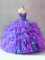 Flirting Multi-color Ball Gowns Organza Sweetheart Sleeveless Beading and Appliques and Ruffles Floor Length Lace Up Quinceanera Dresses