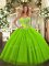 Tulle and Sequined Lace Up Sweetheart Sleeveless Floor Length 15th Birthday Dress Beading