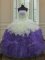 Nice Floor Length Ball Gowns Sleeveless White And Purple Sweet 16 Quinceanera Dress Lace Up