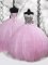 Designer Lilac Ball Gowns Tulle Sweetheart Sleeveless Beading Lace Up Quinceanera Dress Brush Train