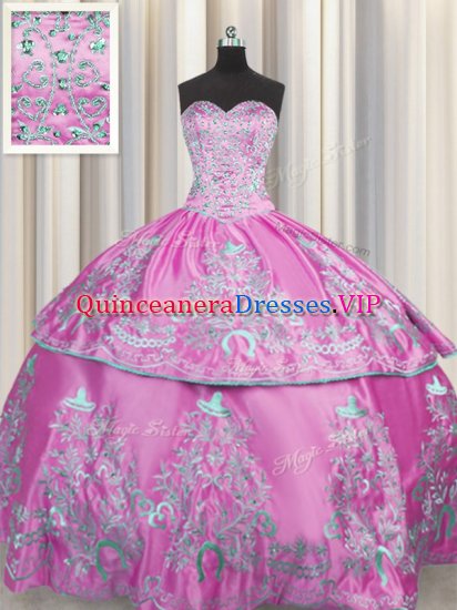 Sexy Lilac Sweetheart Lace Up Beading and Embroidery Quinceanera Dress Sleeveless - Click Image to Close