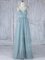 Sumptuous Grey V-neck Zipper Lace Vestidos de Damas Sleeveless