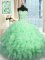 Sequins Floor Length Apple Green Quinceanera Dress Sweetheart Sleeveless Lace Up