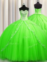 Sumptuous Ball Gown Prom Dress Military Ball and Sweet 16 and Quinceanera with Beading Sweetheart Sleeveless Brush Train Lace Up(SKU PSSW0608-2BIZ)