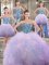 Hot Selling Four Piece Multi-color Sleeveless Floor Length Beading and Ruffles Lace Up Quinceanera Dress