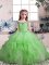 Sleeveless Floor Length Beading and Ruffles Lace Up Pageant Gowns For Girls with