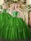 Sweetheart Sleeveless Lace Up 15th Birthday Dress Green Satin