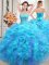 Free and Easy Multi-color Sleeveless Organza Lace Up Ball Gown Prom Dress for Military Ball and Sweet 16 and Quinceanera