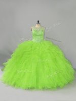 Fabulous Tulle Lace Up Sweet 16 Quinceanera Dress Sleeveless Beading and Ruffles(SKU PSSW0863-1BIZ)